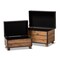 Baxton Studio Marelli Dark Brown Upholstered 2-Piece Wood Storage Trunk Ottoman Set 153-9198 - alternate 6